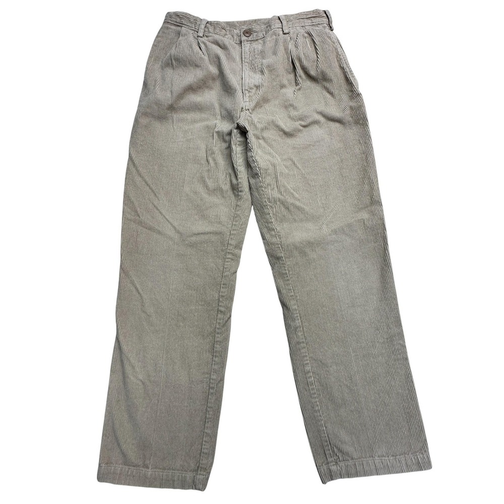 Vintage Woolrich Pants Mens 32x30 Beige Corduroy Pleated Front Khakis 90s
